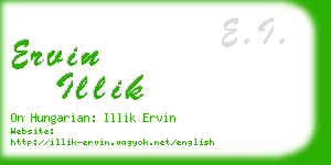 ervin illik business card